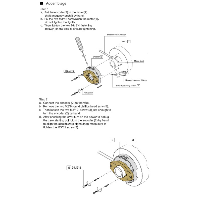 120mA MAX Z58 Servo Motor Encoder 10000 Pulse Cable Out From Side