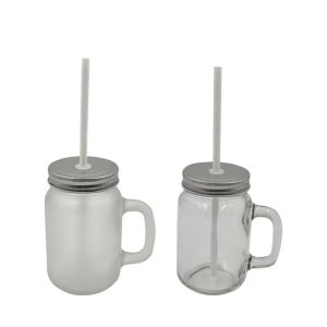 Buy cheap Clear And Frosted Sublimation Mason Jar Custom Sublimation Glass Cup Blanks from wholesalers
