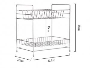 China Double Tier Kitchen Dish Drying Shelf With Cutlery Holder And Chopstick Holder factory