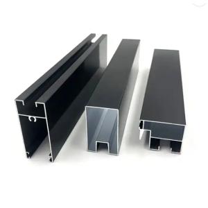 Slim Aluminium Sliding Window Profile Matt Black And Bronze Aluminium Profile Section