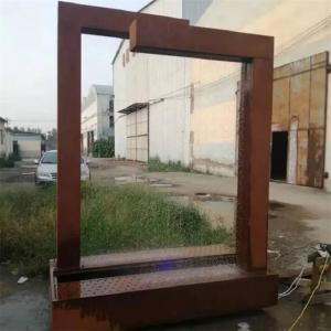 China 90 Degree Metal L Shape Rain Curtain Corten Steel Garden Water Fountain factory