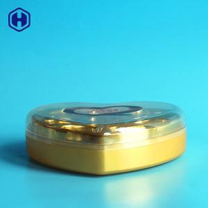 China 230ml Heart Shape Clear Plastic Cookie Boxes Chocolate Round Plastic Canisters factory