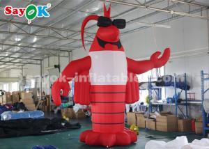 China 4m Red Outdoor Crawfish Inflatable Cartoon Characters For Lobster Festival factory