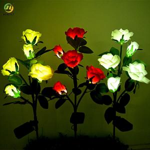 China Outdoor LED Commercial Light Simulation Rose Flower Solar Light factory