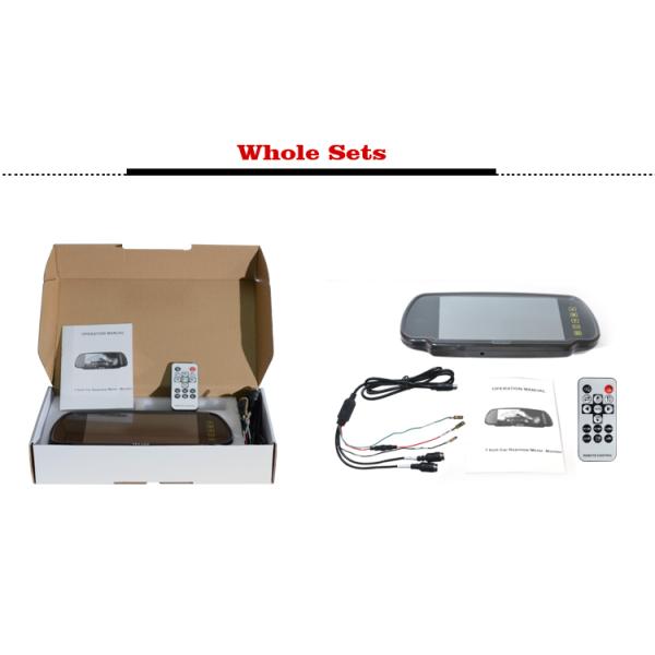 12 - 24V Truck Rear View Camera , 7 Inch Screen Rear View Mirror Monitor With 4 Way Inputs