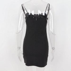 China Summer Sexy Womens Casual Dresses V Neck Low Cut Beaded Fringe Sleeveless Short Dress factory