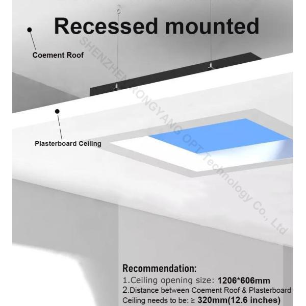 No Flicker 200W Artificial LED Skylight Mounted CCT Color Changing