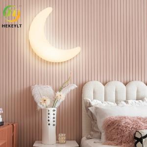 China Minimalist Moon Wall Lamp Children'S Room Background Bedroom Bedside Study Lamp on sale