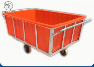 China K1200L Rectangular Commercial Plastic Laundry Trolley On Wheels For Industry Moist Linen on sale