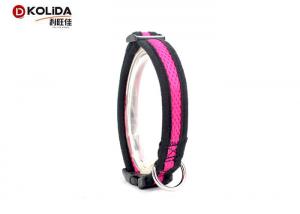 China 2.5cm Width Safety Nylon Dog Collars , Airmesh Materia Adjustable Puppy Collar factory