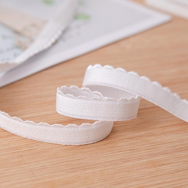 Garment Accessories Ribbon 1.2cm Weaved Edge Polyester Elastic Bra Strap with Eco-friendly Features