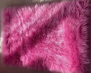China Pink Super Soft Faux Fur 30*45inch Polyester Area Rugs 4pcs/carton factory
