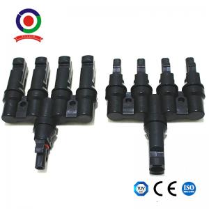 China 1 Pair 4 To 1 T Branch Solar Panel Parallel Connectors For Commercial Roof RV factory