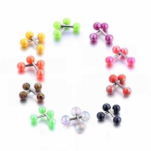 China Candy Color Stud Earrings Double Ball Sided Earrings for Women Ear Jewelry factory