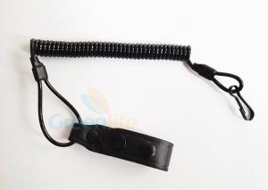 China Leather Belt Loop Tactical Pistol Lanyard Coiled Customized Full Extension factory
