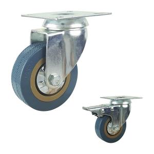 China 2.5 Inch Blue PVC Casters Swivel Plate Econormical Light Duty Casters Wholesales factory