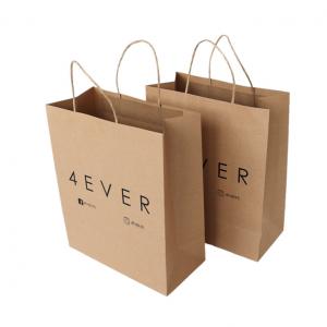 China Wholesale China Gift Craft Brown Printed Kraft Paper Bags With Logo factory