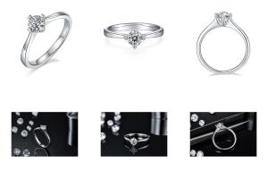 China 9K With Silver Mosaic Moissanite Jewelry Minimalist Lady Ring on sale