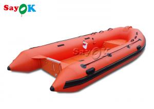 China 12.8ft 390cm Red PVC Inflatable Boats With Outboard Motor on sale