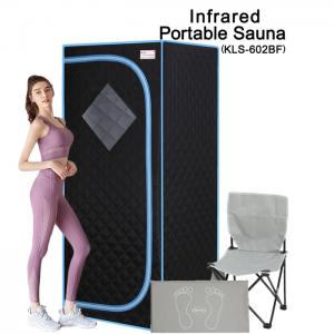 China Black One Person Sauna Tent , Portable Steam Sauna Room With Infrared Panels factory