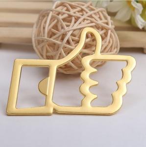 China Coo Innovative Wedding Favor Gold Plated Thumb Up Like Beer Bottle Opener, Promotion Gift factory