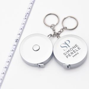 China Silver Plastic 1.8m Personalised Sewing Tape Measure With Lanyard Keychain factory