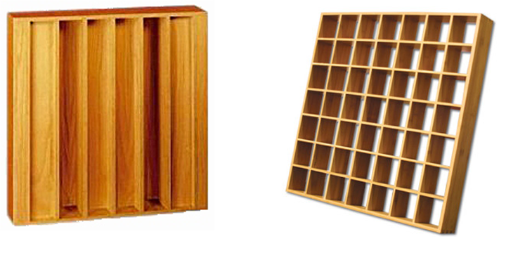 Fireproof Decorative Ceiling Acoustic Diffuser Panels 600 * 1200 mm
