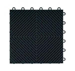 China Black PP Interlocking Floor Tile 400*400mm For Use In Garages Workshop factory
