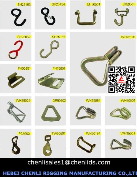 China Ratchet strap hooks/Flat hook/wire hook/Double j hook/Claw U hook,J hook/S hook factory