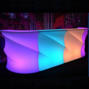 China Wave Shape Luminous LED Bar Counter , Outdoor Light Up Bar Table Waterproof factory