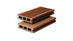 China 100 X 25 Hollow Plastic Decking Boards WPC Wood Plastic Composite Flooring factory