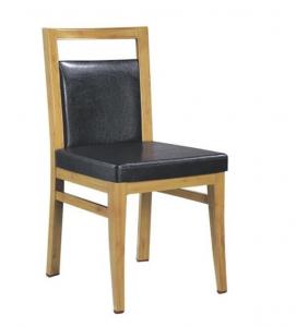 China black PU wood imitation square tube aluminium restaurant chair factory