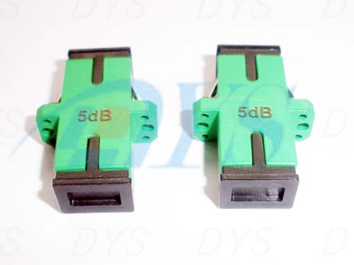 Duplex Green Fiber Optic Attenuator Bulkhead Type SC /APC With High Power Endurance