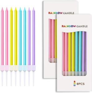 China Rainbow Birthday Candles - Colorful Birthday Candle Cake Candles Cupcake Candles For Birthday, Wedding & Lucky on sale