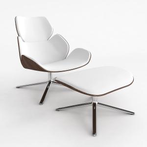 China Scandinavian Design Shrimp Lounge Chair , Leather Cor Shrimp Chair With Ottoman on sale
