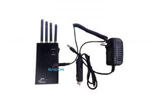 China 2w Portable Cell Phone GPS Jammer 200mA/h With Fan 4 Antennas DIP Adjust factory
