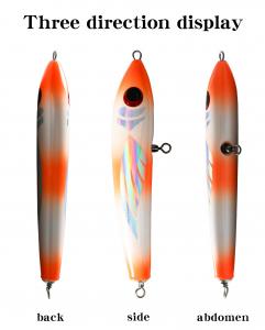 China 90g Bass Pencil Fishing Lure Kit Bait Pencil Wooden Stickbaits Trolling Floating Lure factory