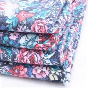 China Rusha Textile   Knitted Spandex Printed Single Jersey Spun Polyester Flower Fabric factory
