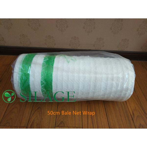 HDPE White Bale Net With Green Warning Line