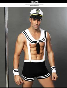 China XXL Men'S Sexy Lingeries Waist 82cm Bust 87cm Sailor Uniform Cosplay on sale