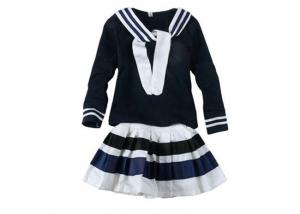 Cotton Woven Technics Little Girl School Dresses With Print Or Embroidery Logo