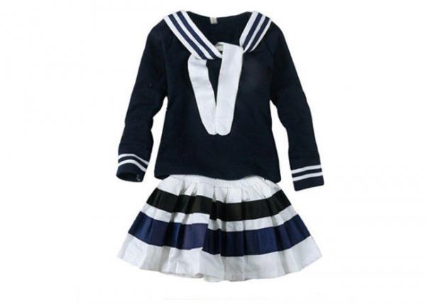 China Cotton Woven Technics Little Girl School Dresses With Print Or Embroidery Logo factory
