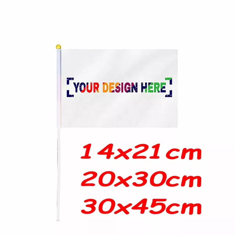 Knitted Polyester Samoa Country Flag White Pole Personalised Hand Held Flags