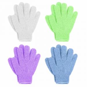 China Double Sided Exfoliating Gloves Body Scrubber Scrubbing Glove Bath Mitts Scrubs for Shower factory
