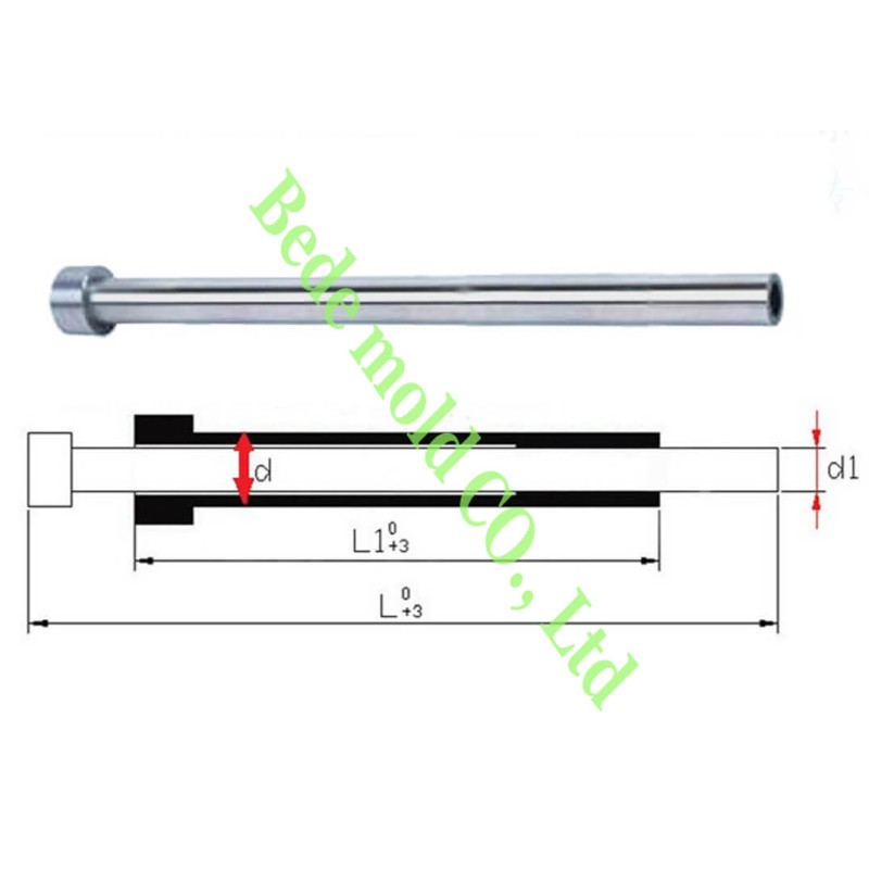 SKD61 Straight Ejector Sleeve / Ejector Pins And Sleeves For Plastic Injection Mold