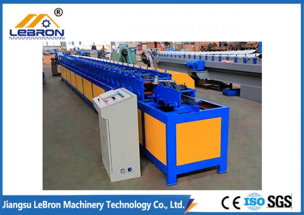 China Blue color PLC Control Full Automatic Rolling Shutter Door T Profile Machine GI and GL material 2018 new type factory
