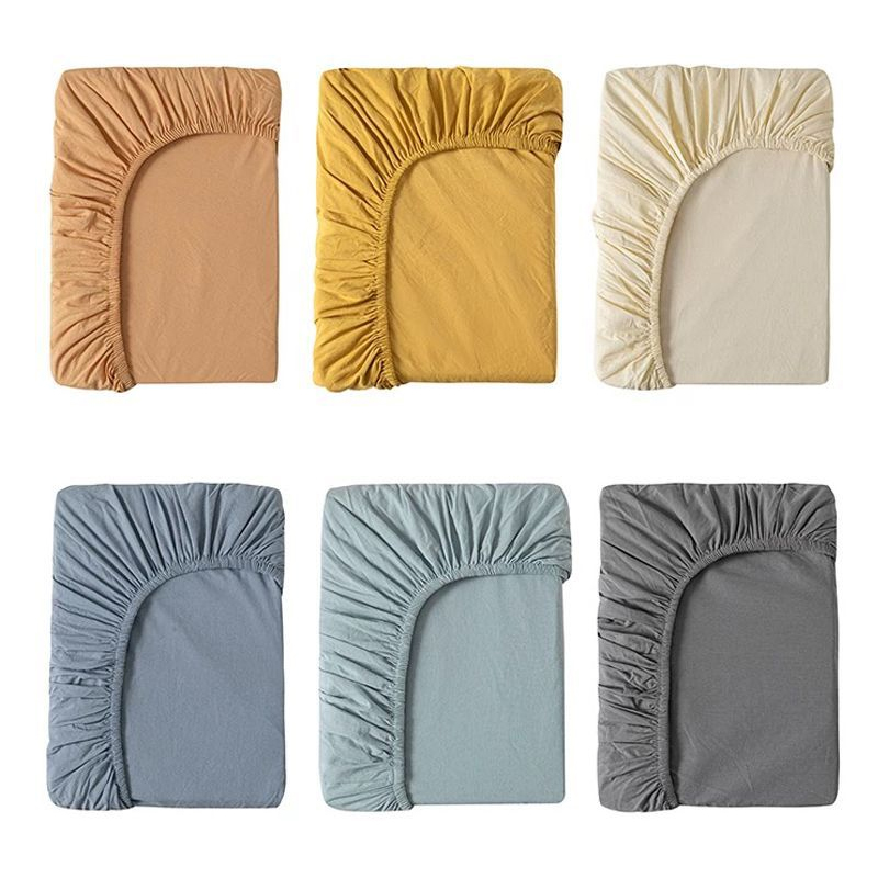 Washable Solid Pattern Type Polyester Fiber Fitted Sheet for Simple Style Bedspread