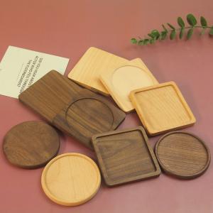 China Custom Bamboo Coasters Eco-friendly Original Eco-set Coffee Tray Square/Round Bamboo wood Mat factory