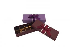 China Personalised Elegant Cardboard Chocolate Boxes With Dividers / Ribbon Decorated factory
