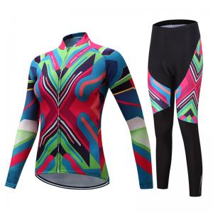 China Female Jersey Long Sleeve Cycling Suit Cycling Clothing Suits Colorful factory
